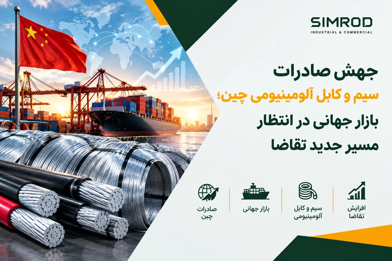 صادرات سیم و کابل آلومینیومی چین به بازارهای جهانی در پی افزایش تقاضا